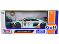 Audi R8 LMS GT3 #28 Light Blue with Orange Stripes 'Gulf Oil' 'Gulf Die-Cast Collection' 1/24 Diecast Model Car by Motormax