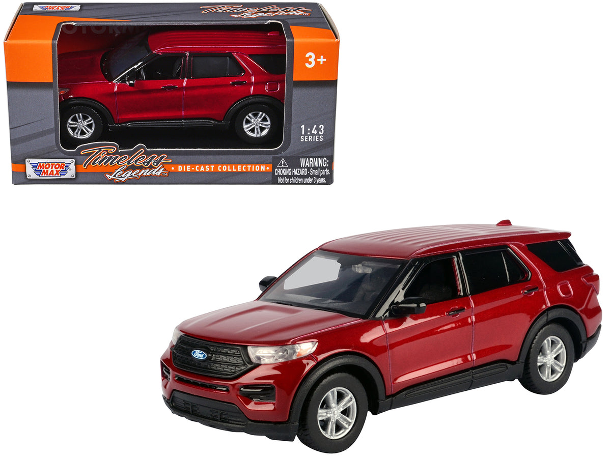 2023 Ford Explorer Red Metallic 'Timeless Legends' Series 1/43 Diecast Model Car by Motormax