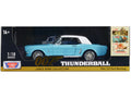 1964 1/2 Ford Mustang Light Blue with White Top James Bond 007 'Thunderball' (1965) Movie 'James Bond Collection' Series 1/18 Diecast Model Car by Motormax