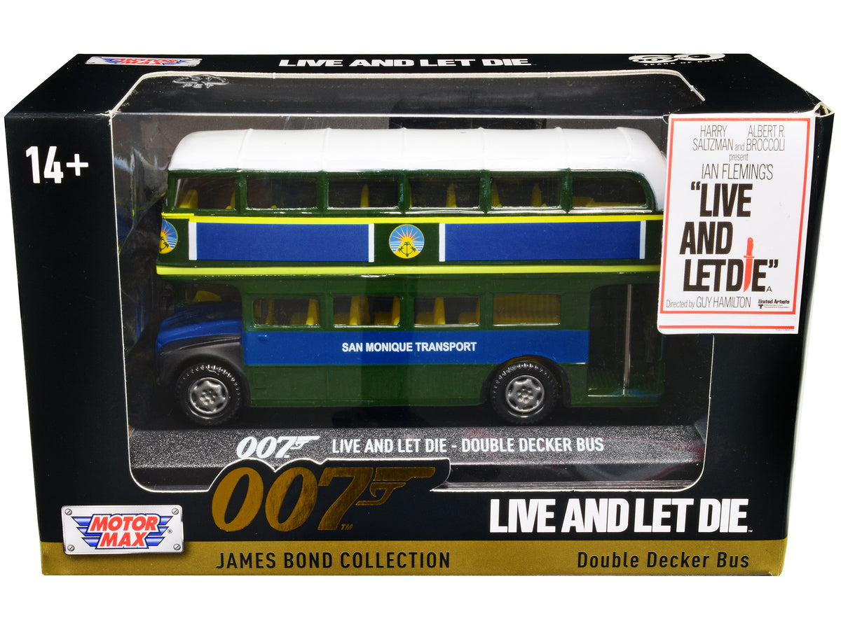 Double Decker Bus 'San Monique Transport' James Bond 007 'Live and Let Die' (1973) Movie 'James Bond Collection' Series Diecast Model Car by Motormax