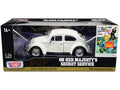 1966 Volkswagen Beetle White James Bond 007 'On Her Majesty's Secret Service' (1969) Movie 'James Bond Collection' Series 1/24 Diecast Model Car by Motormax