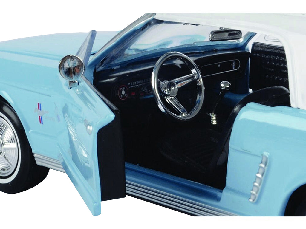 1964 1/2 Ford Mustang Light Blue with White Top James Bond 007 'Thunderball' (1965) Movie 'James Bond Collection' Series 1/24 Diecast Model Car by Motormax