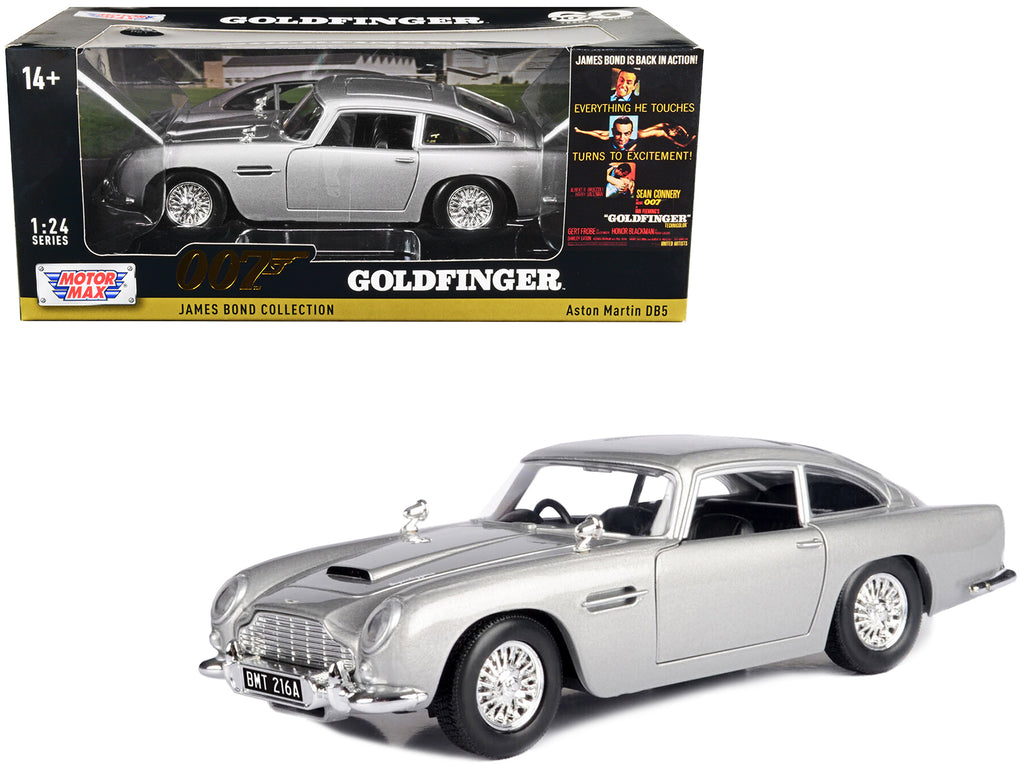 Aston Martin DB5 RHD (Right Hand Drive) Silver Metallic James Bond 007 'Goldfinger' (1964) Movie 'James Bond Collection' Series 1/24 Diecast Model Car by Motormax
