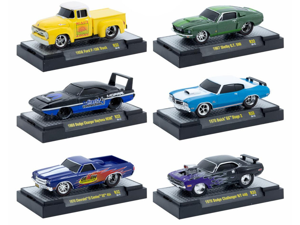 'Ground Pounders' 6 Cars Set Release 32 IN DISPLAY CASES Limited Edition 1/64 Diecast Model Cars by M2 Machines