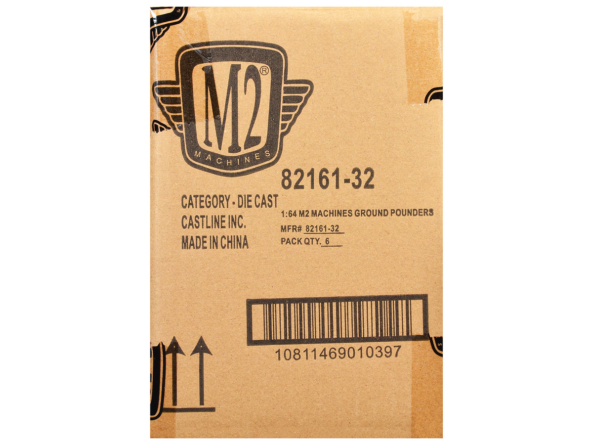 'Ground Pounders' 6 Cars Set Release 32 IN DISPLAY CASES Limited Edition 1/64 Diecast Model Cars by M2 Machines