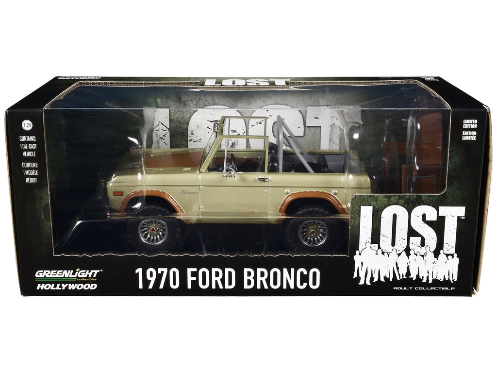 1970 Ford Bronco Gold Metallic with Brown Hood and Top  'Lost' (2004-2010) TV Series 'Hollywood' Series 20 1/24 Diecast Model Car by Greenlight