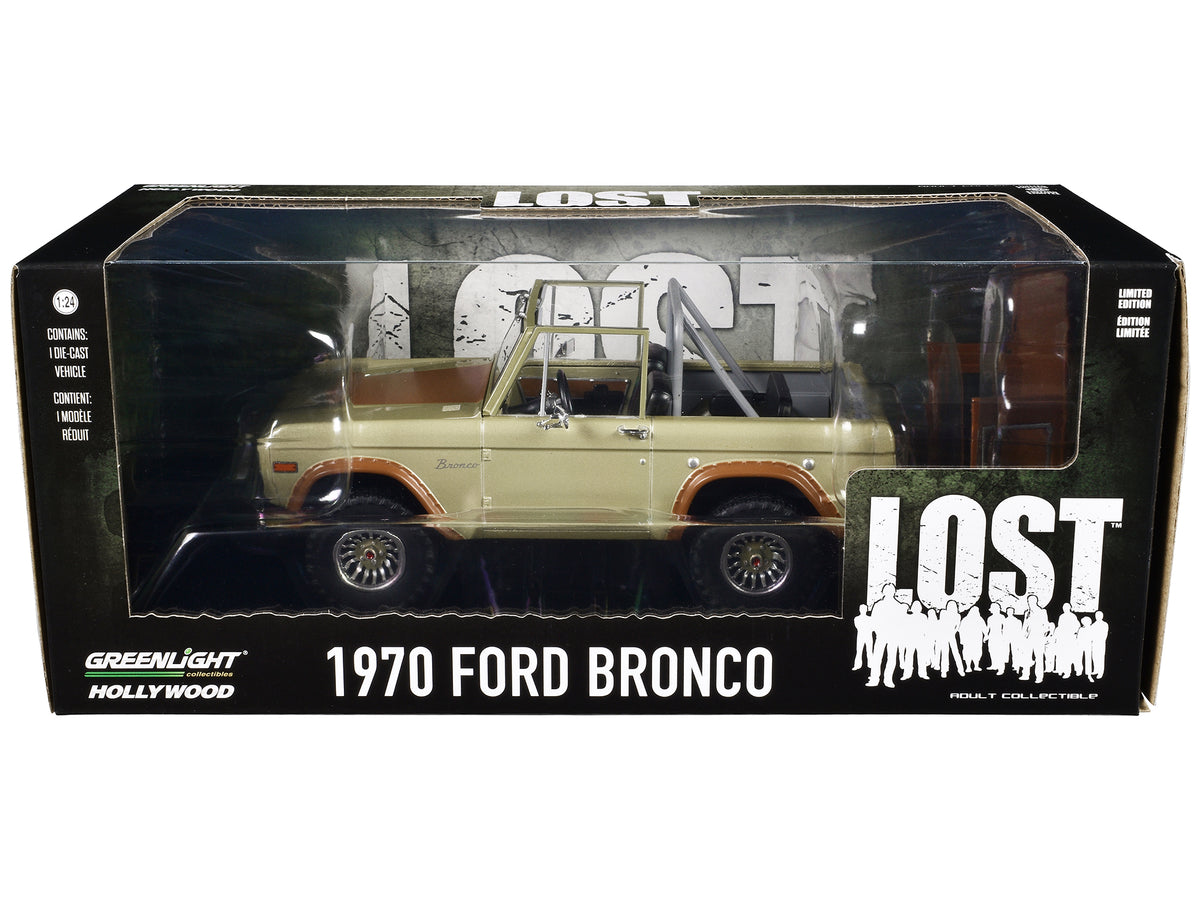1970 Ford Bronco Gold Metallic with Brown Hood and Top  'Lost' (2004-2010) TV Series 'Hollywood' Series 20 1/24 Diecast Model Car by Greenlight