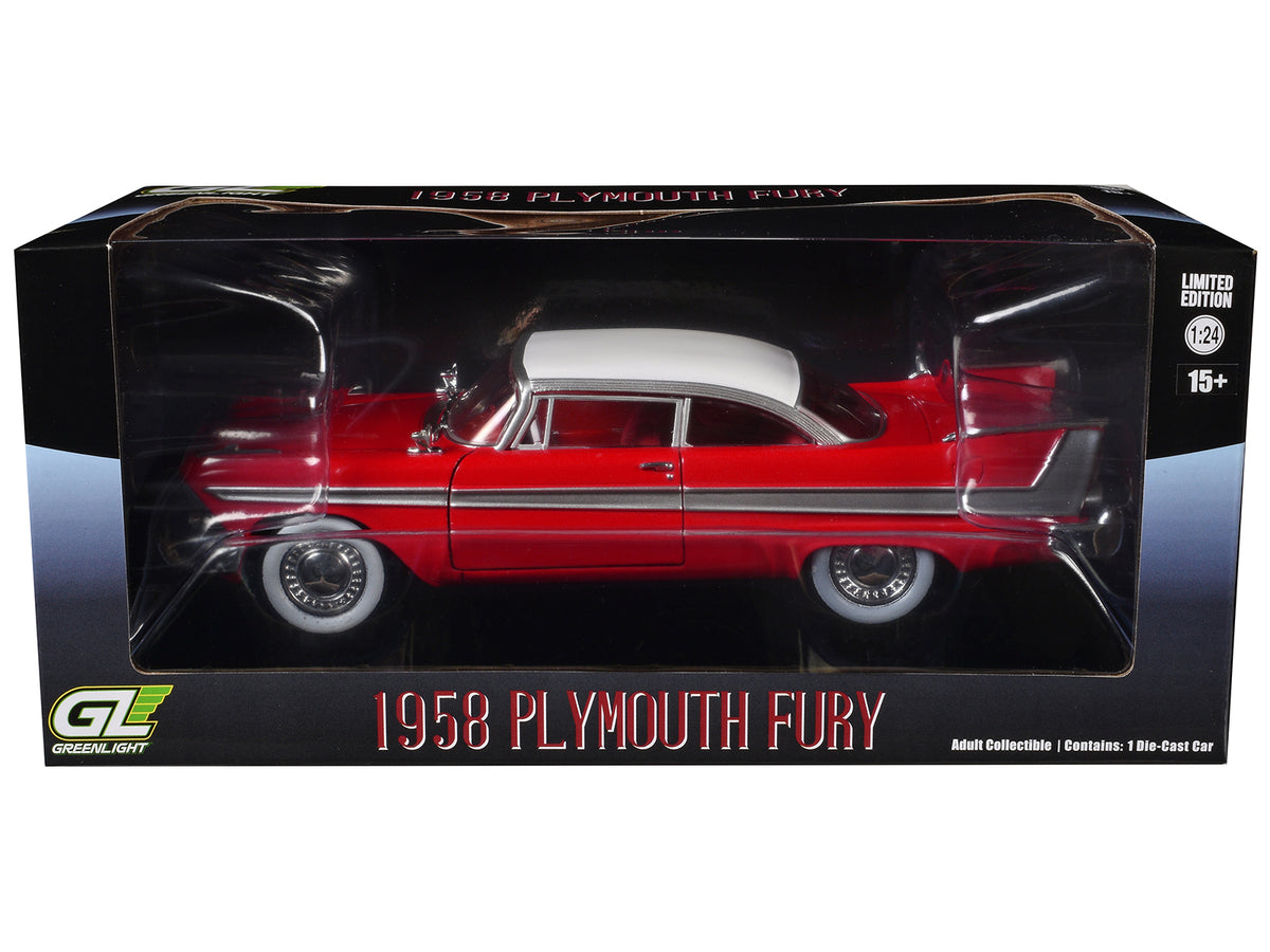 1958 Plymouth Fury Red with White Top and Red Interior 'Hollywood Greatest Hits' Series 1/24 Diecast Model Car by Greenlight