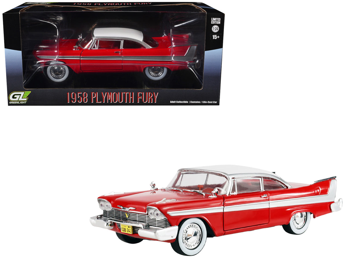 1958 Plymouth Fury Red with White Top and Red Interior 'Hollywood Greatest Hits' Series 1/24 Diecast Model Car by Greenlight