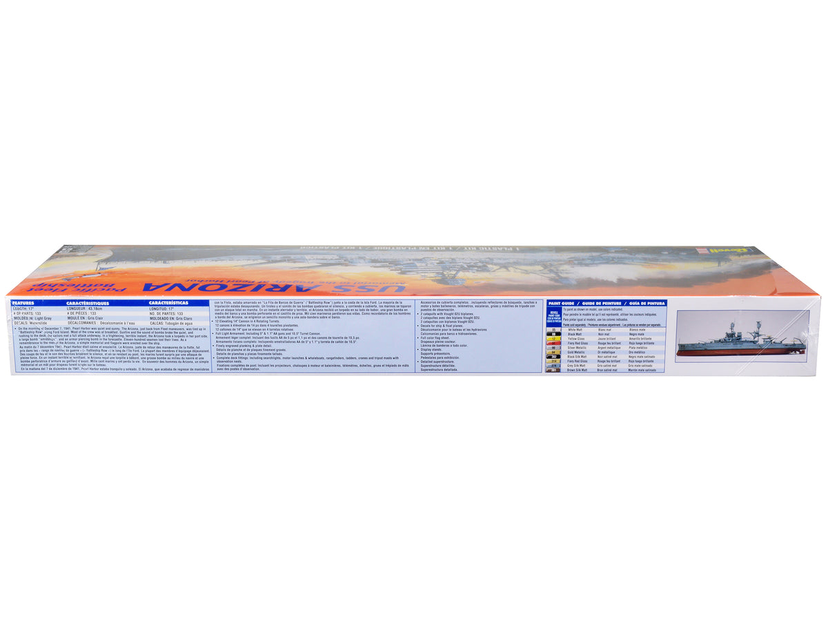 Level 4 Model Kit USS Arizona Pacific Fleet Battleship 'Memorial to the Tragedy of Pearl Harbor' 1/426 Scale Model by Revell