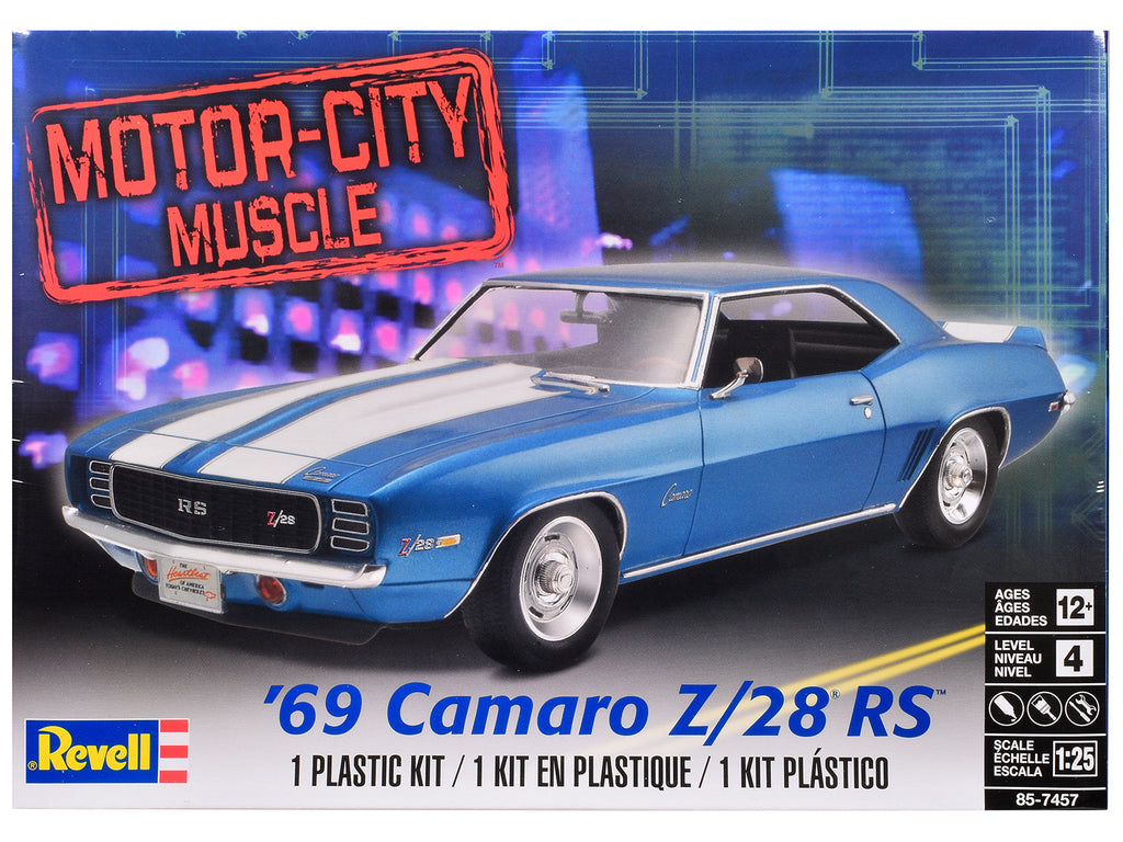 Level 4 Model Kit 1969 Chevrolet Camaro Z/28 RS 'Motor-City Muscle' 1/25 Scale Model by Revell