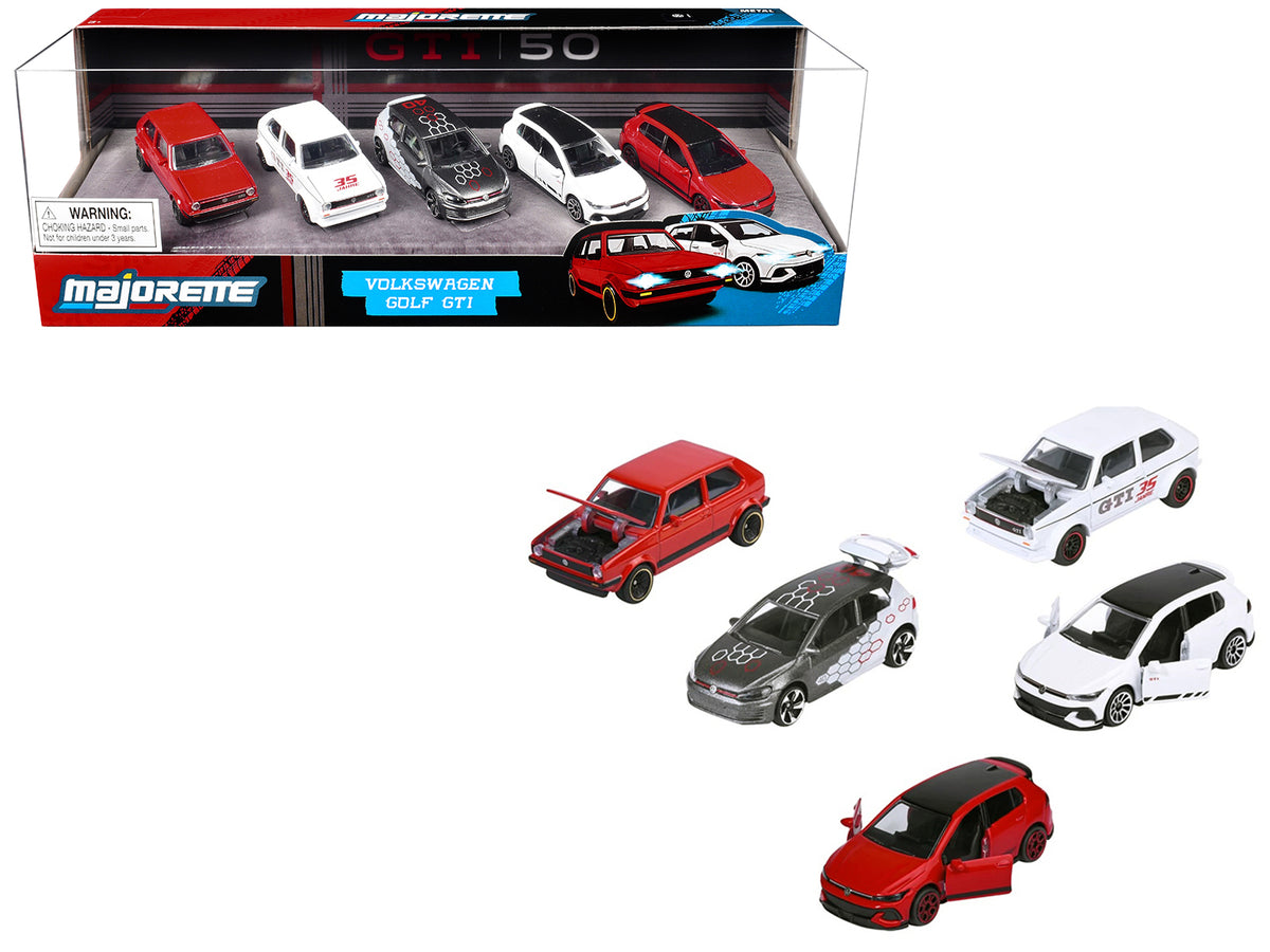 'Volkswagen Gold GTI' 5 Piece Set 1/64 Diecast Model Cars by Majorette
