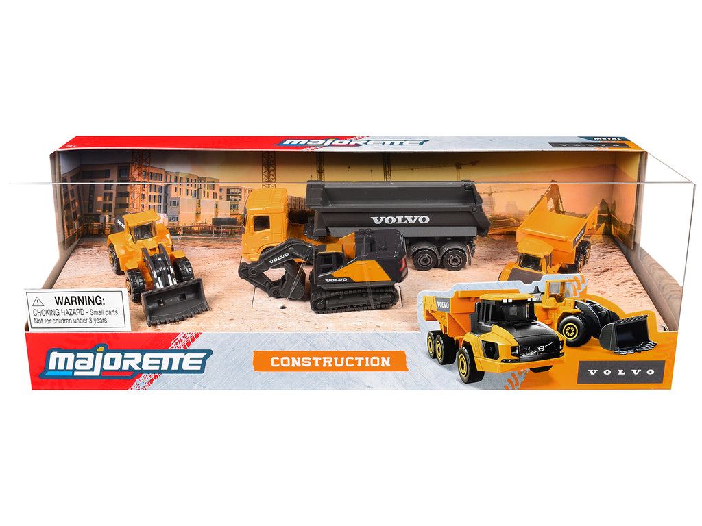 'Volvo Construction' (2026) 4 Piece Set 1/64 Diecast Model Cars by Majorette