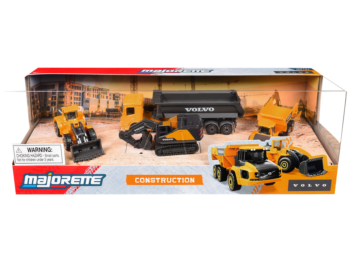 'Volvo Construction' (2026) 4 Piece Set 1/64 Diecast Model Cars by Majorette