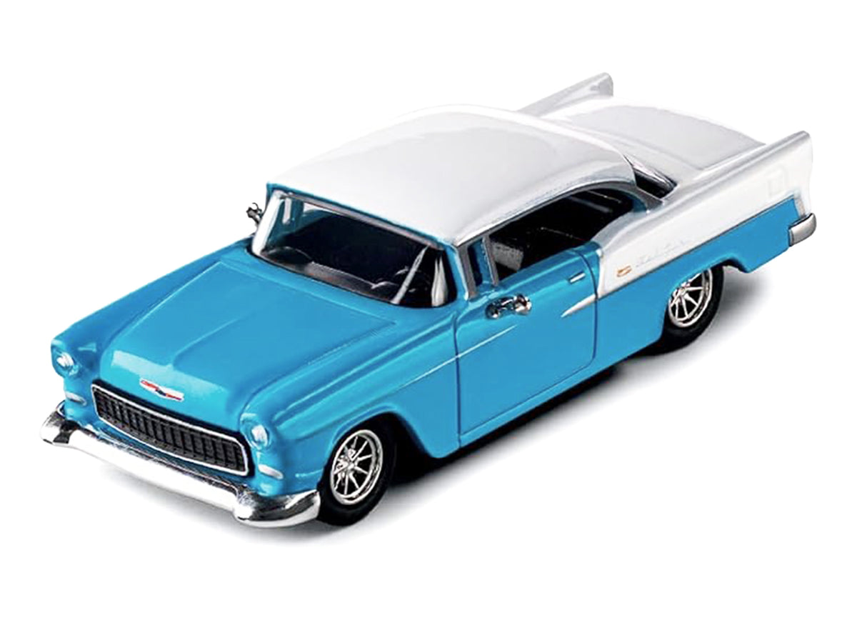 1955 Chevrolet Bel Air Blue and White 'Collection' Series 1/64 Diecast Model Car by Majorette