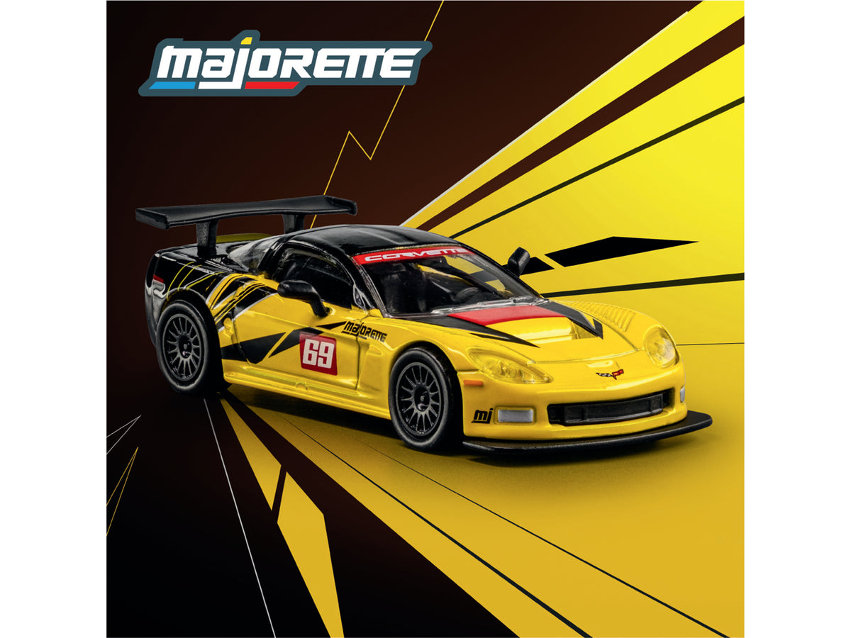 2005 Chevrolet Corvette C6R #69 Yellow and Black 'Collection' Series 1/64 Diecast Model Car by Majorette