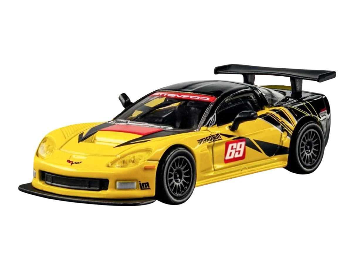 2005 Chevrolet Corvette C6R #69 Yellow and Black 'Collection' Series 1/64 Diecast Model Car by Majorette