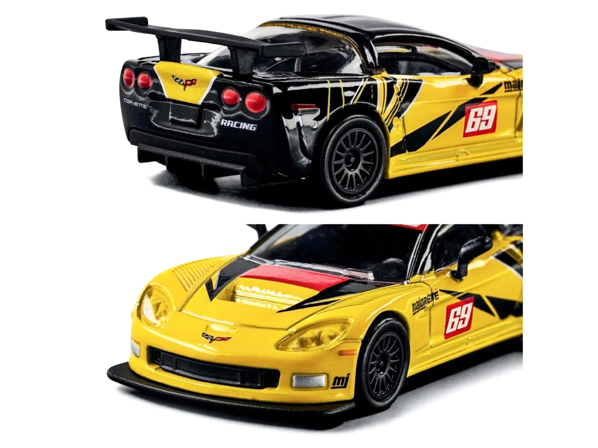 2005 Chevrolet Corvette C6R #69 Yellow and Black 'Collection' Series 1/64 Diecast Model Car by Majorette