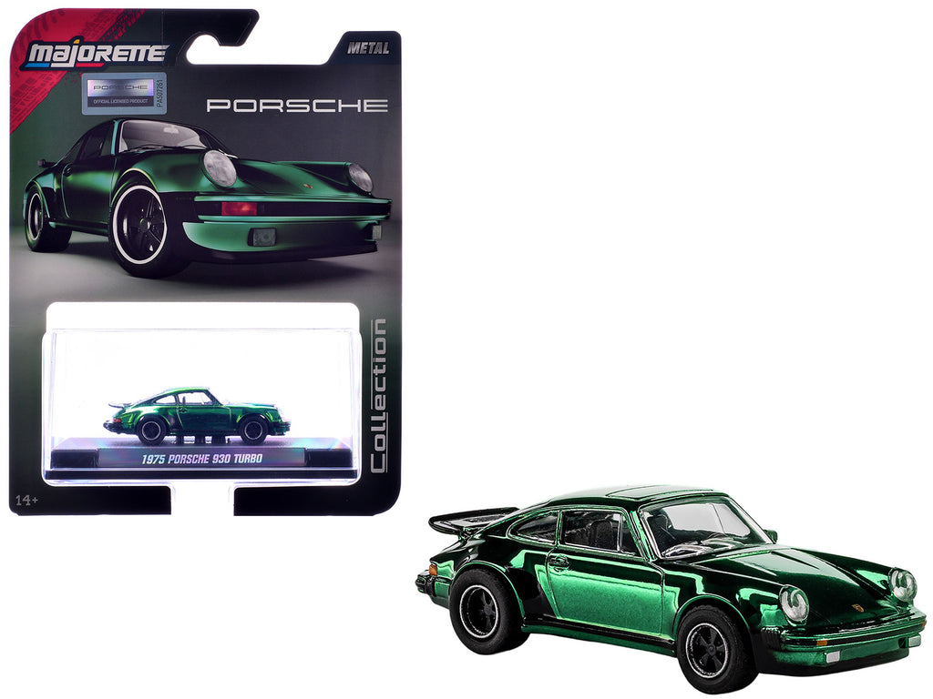 1975 Porsche 930 Turbo Green Metallic 'Collection' Series 1/64 Diecast Model Car by Majorette