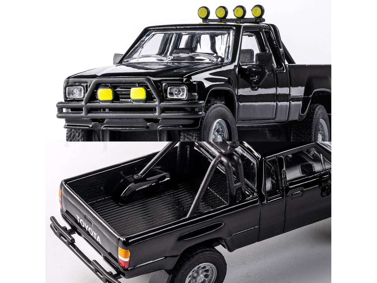 1985 Toyota Hilux SR5 Pickup Truck Black 'Collection' Series 1/64 Diecast Model Car by Majorette