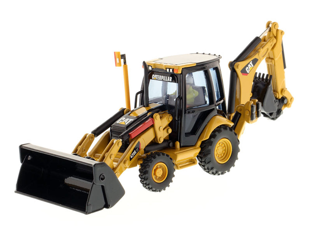 CAT Caterpillar 420E Center Pivot Backhoe Loader with Working Tools with Operator 'Core Classics Series' 1/50 Diecast Model by Diecast Masters