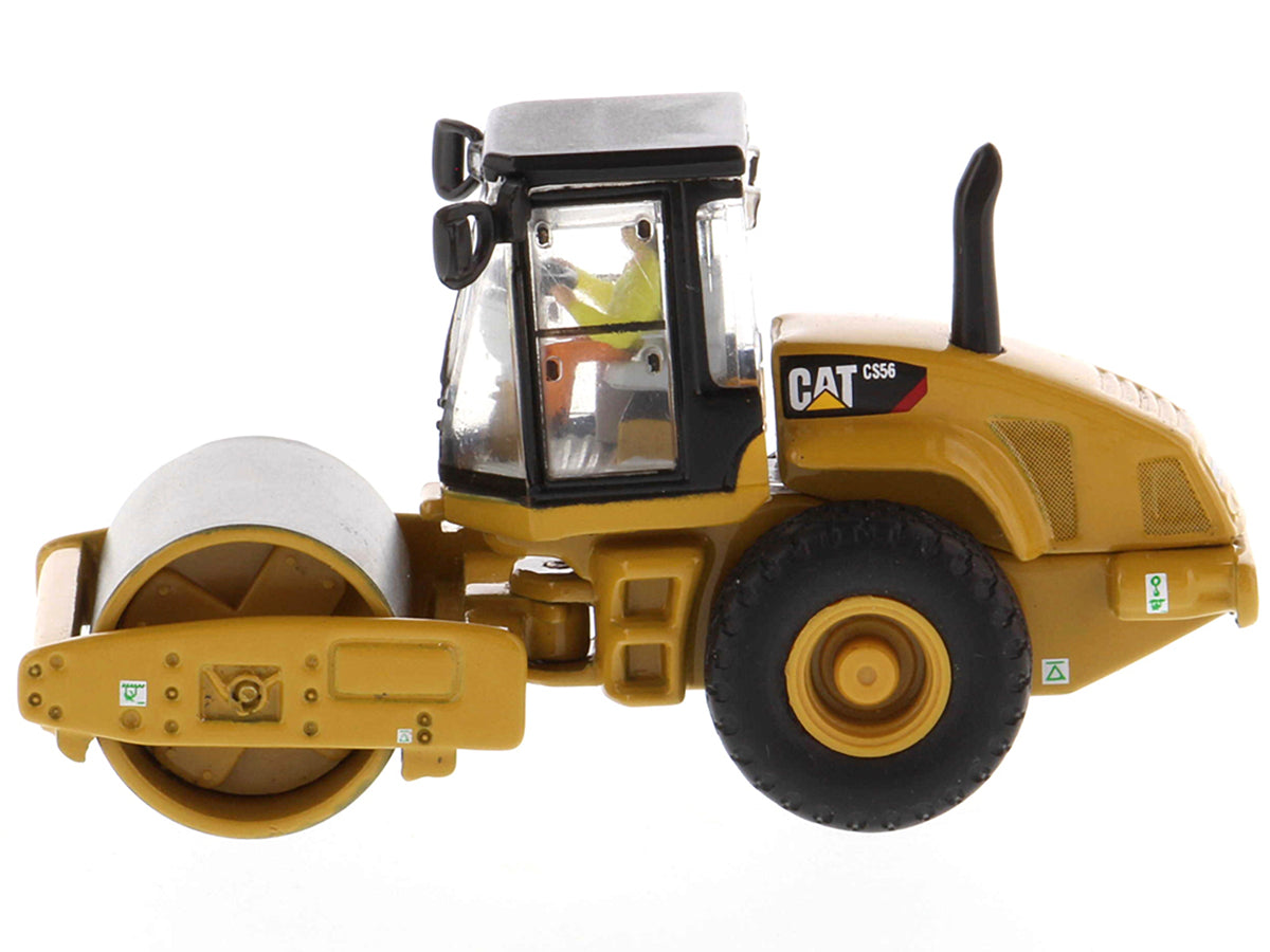 CAT Caterpillar CS56 Smooth Drum Vibratory Soil Compactor with Operator 'High Line' Series 1/87 (HO) Scale Diecast Model by Diecast Masters