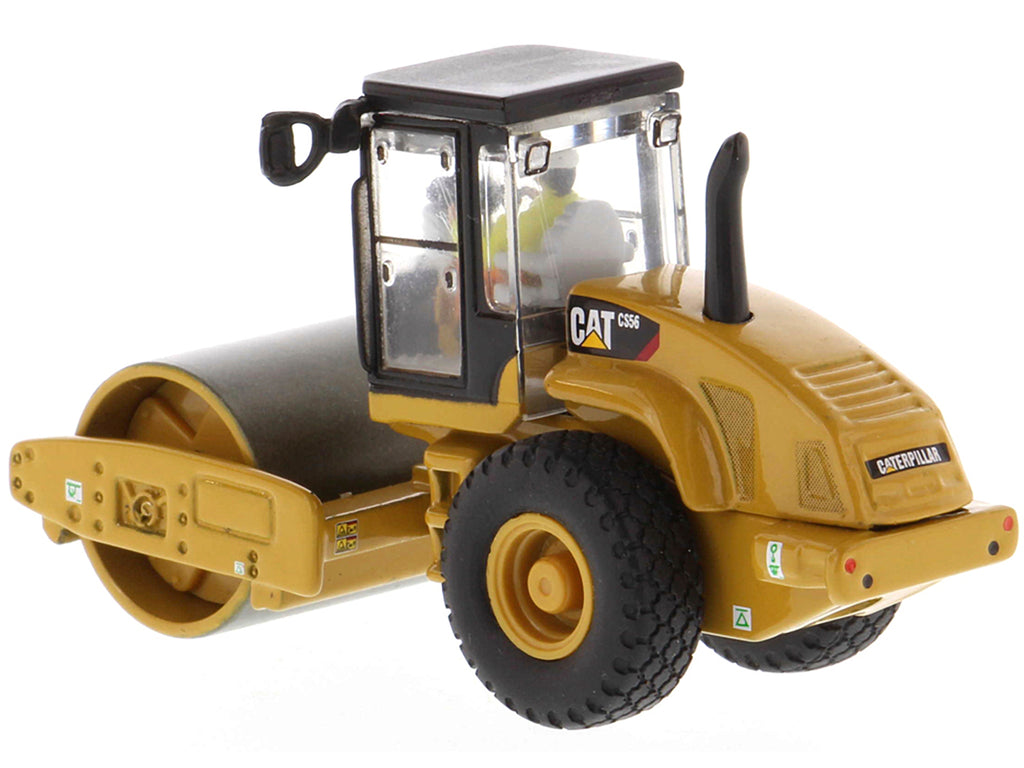 CAT Caterpillar CS56 Smooth Drum Vibratory Soil Compactor with Operator 'High Line' Series 1/87 (HO) Scale Diecast Model by Diecast Masters