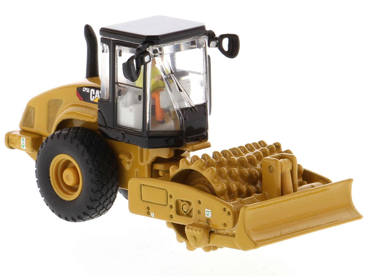 CAT Caterpillar CS56 Padfoot Drum Vibratory Soil Compactor with Operator 'High Line' Series 1/87 (HO) Scale Diecast Model by Diecast Masters
