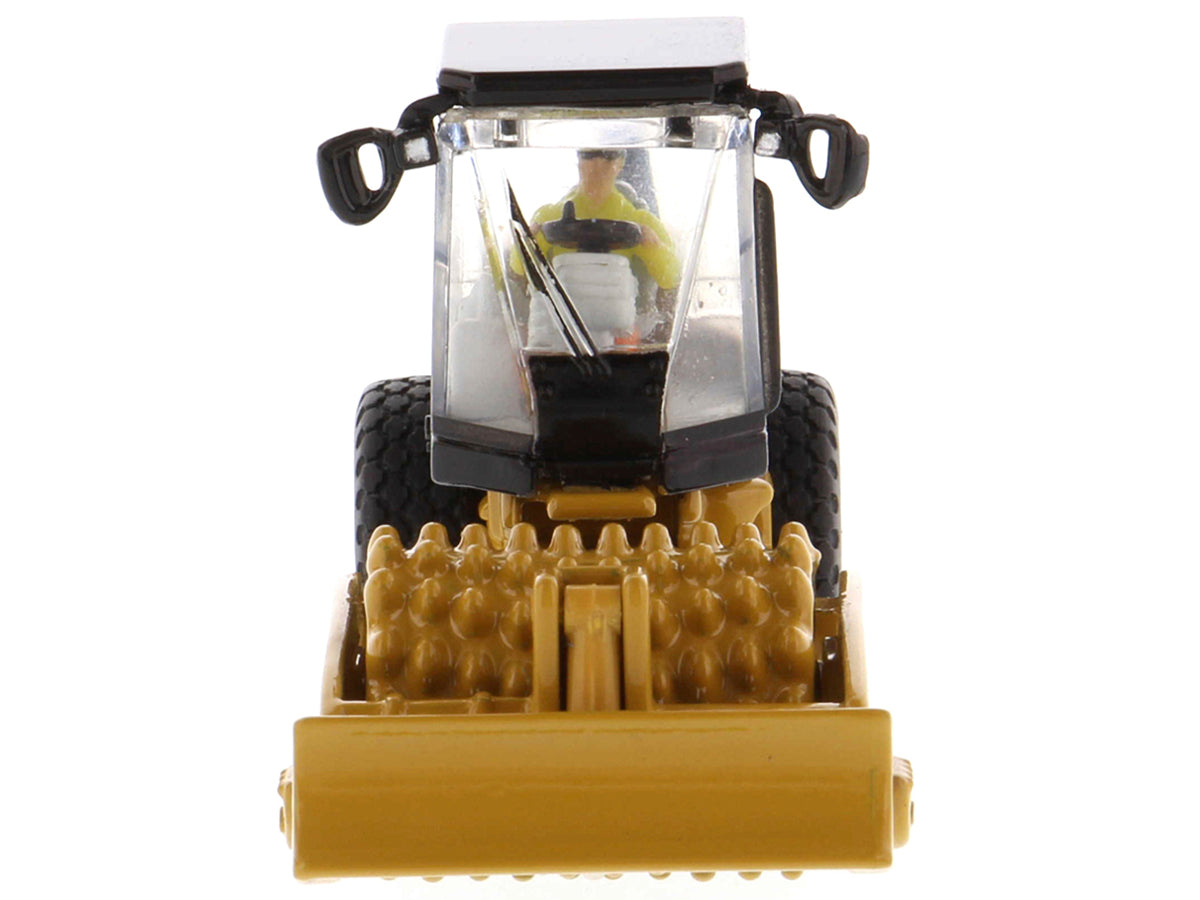 CAT Caterpillar CS56 Padfoot Drum Vibratory Soil Compactor with Operator 'High Line' Series 1/87 (HO) Scale Diecast Model by Diecast Masters