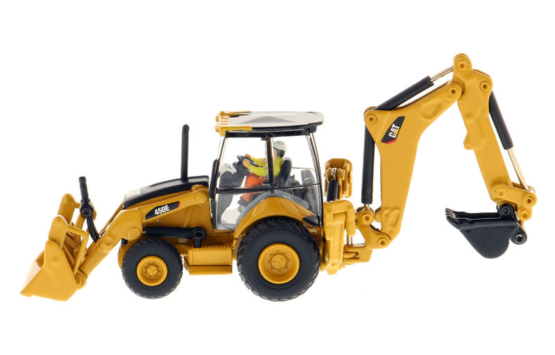  CAT Caterpillar 450E Backhoe Loader with Operator 'High Line' Series 1/87 (HO) Scale Diecast Model by Diecast Masters