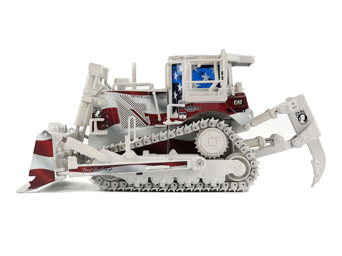 CAT Caterpillar D8T Track Type Tractor with Single Shank Ripper 'Brent Scarbrough & Co.' Patriotic Livery 'High Line' Series 1/50 Diecast Model by Diecast Masters