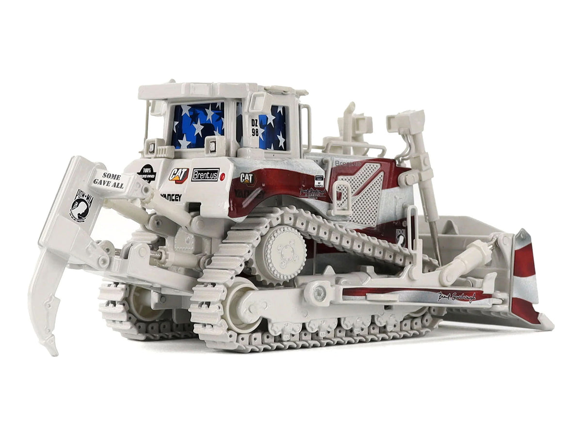 CAT Caterpillar D8T Track Type Tractor with Single Shank Ripper 'Brent Scarbrough & Co.' Patriotic Livery 'High Line' Series 1/50 Diecast Model by Diecast Masters