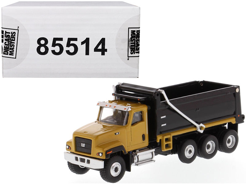 CAT Caterpillar CT681 Dump Truck Yellow and Black 'High Line' Series 1/87 (HO) Scale Diecast Model by Diecast Masters