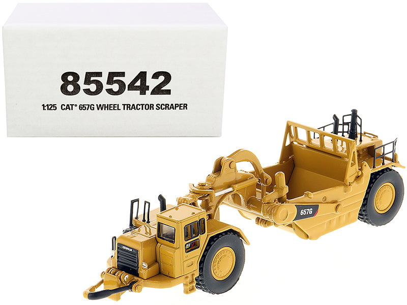 CAT Caterpillar 657G Wheeled Scraper Tractor 'High Line' Series 1/125 Diecast Model by Diecast Masters