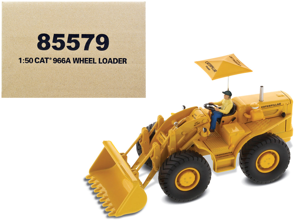 CAT Caterpillar 966A Wheel Loader Yellow with Operator 'Vintage Series' 1/50 Diecast Model by Diecast Masters