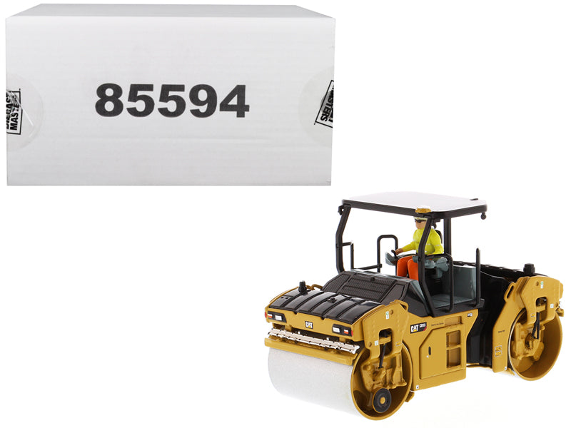 CAT Caterpillar CB-13 Tandem Vibratory Roller with ROPS (Roll Over Protective Structure) and Operator 'High Line Series' 1/50 Diecast Model by Diecast Masters