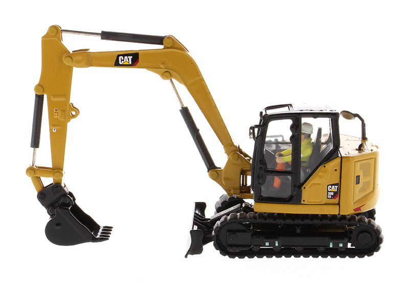 CAT Caterpillar 308 CR Next Generation Mini Hydraulic Excavator with Work Tools and Operator 'High Line' Series 1/50 Diecast Model by Diecast Masters