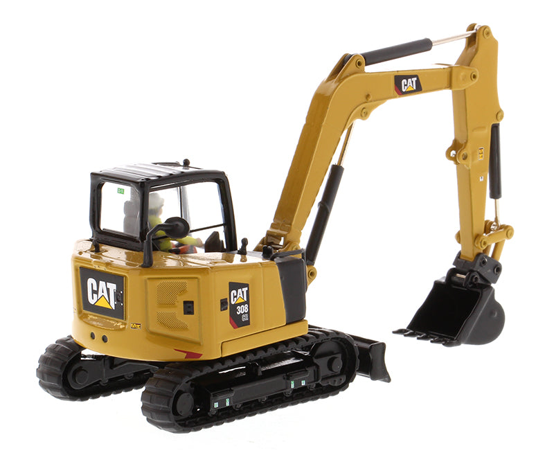 CAT Caterpillar 308 CR Next Generation Mini Hydraulic Excavator with Work Tools and Operator 'High Line' Series 1/50 Diecast Model by Diecast Masters