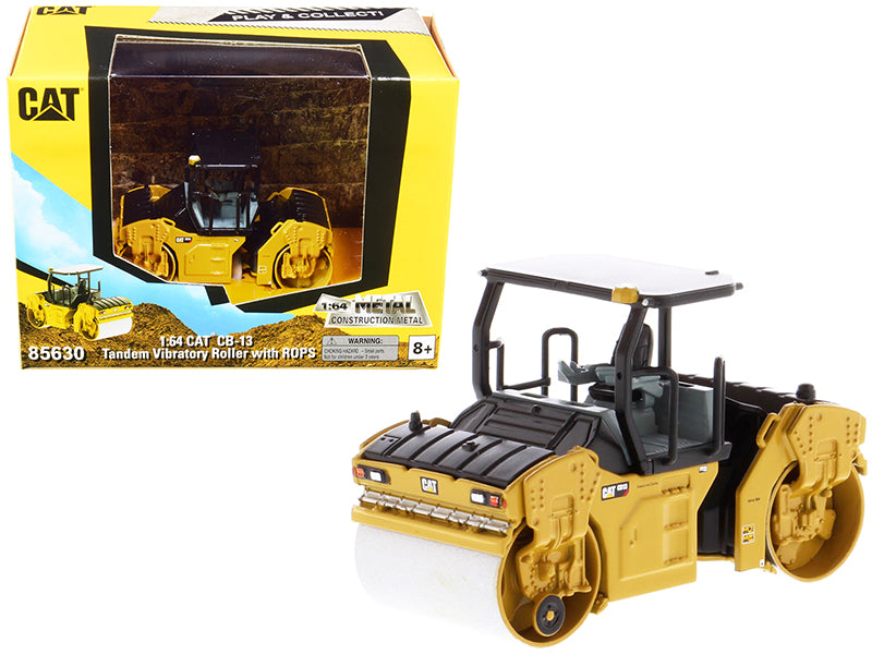 CAT Caterpillar CB-13 Tandem Vibratory Roller with ROPS 'Play & Collect!' Series 1/64 Diecast Model by Diecast Masters