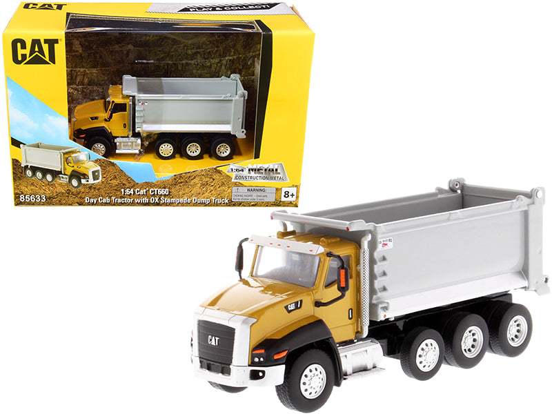 CAT Caterpillar CT660 Day Cab Tractor with OX Stampede Dump Truck 'Play & Collect!' Series 1/64 Diecast Model by Diecast Masters