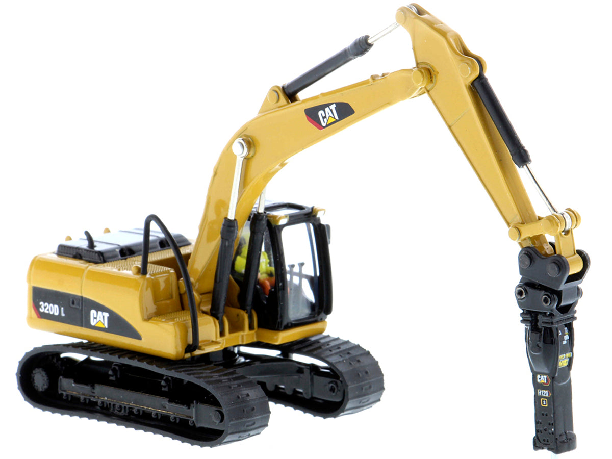 CAT Caterpillar 320D L Hydraulic Excavator with Multiple Work Tools and Operator 'High Line' Series 1/87 (HO) Scale Diecast Model by Diecast Masters