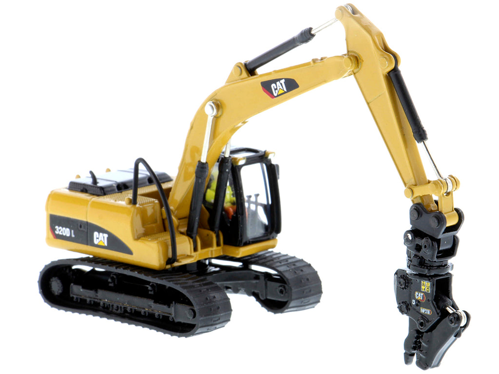 CAT Caterpillar 320D L Hydraulic Excavator with Multiple Work Tools and Operator 'High Line' Series 1/87 (HO) Scale Diecast Model by Diecast Masters