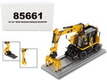 CAT Caterpillar M323F Railroad Wheeled Excavator with Operator and 3 Work Tools Safety Yellow Version 'High Line Series' 1/50 Diecast Model by Diecast Masters