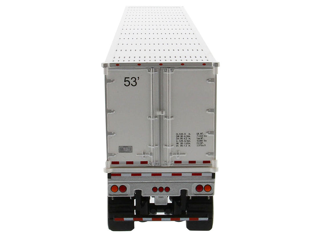 Peterbilt 579 UltraLoft Truck Tractor Red with 'CAT Caterpillar' Mural Dry Van Trailer 'Transport Series' 1/50 Diecast Model by Diecast Masters
