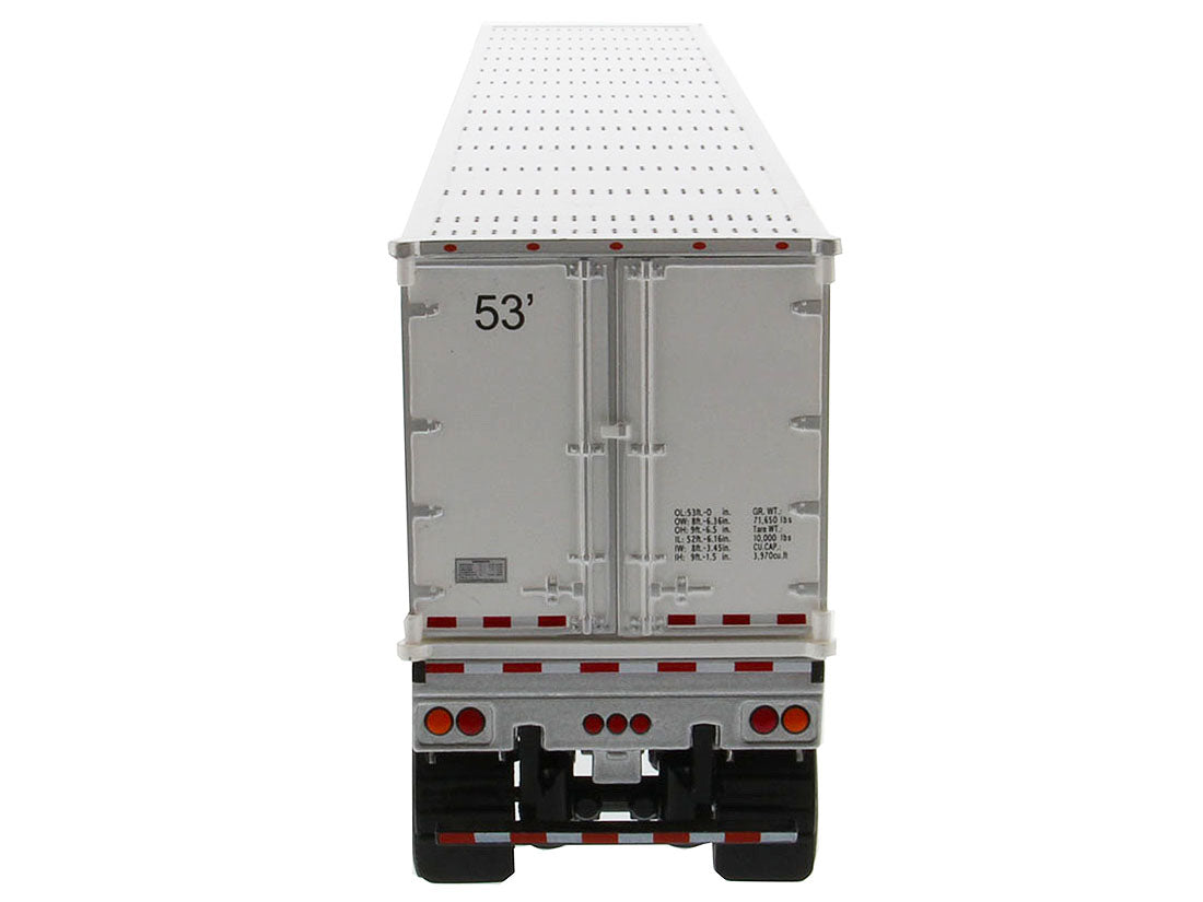 Peterbilt 579 UltraLoft Truck Tractor Red with 'CAT Caterpillar' Mural Dry Van Trailer 'Transport Series' 1/50 Diecast Model by Diecast Masters