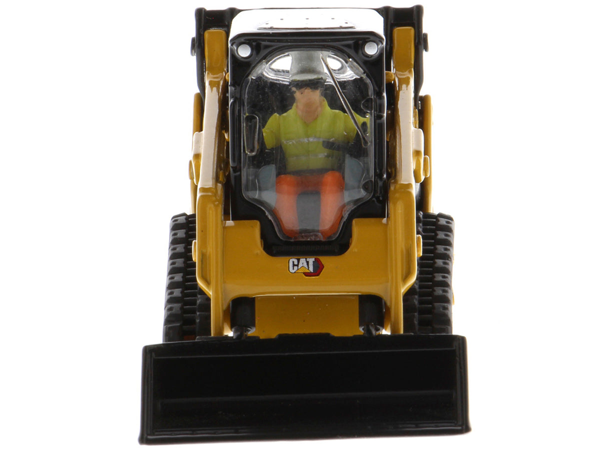 CAT Caterpillar 259D3 Compact Track Loader with Work Tools and Operator Yellow 'High Line Series' 1/50 Diecast Model by Diecast Masters