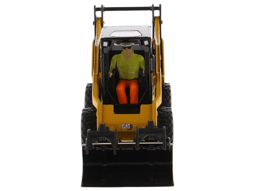 CAT Caterpillar 272D3 Skid Steer Loader with Operator Yellow 'High Line' Series 1/32 Diecast Model by Diecast Masters