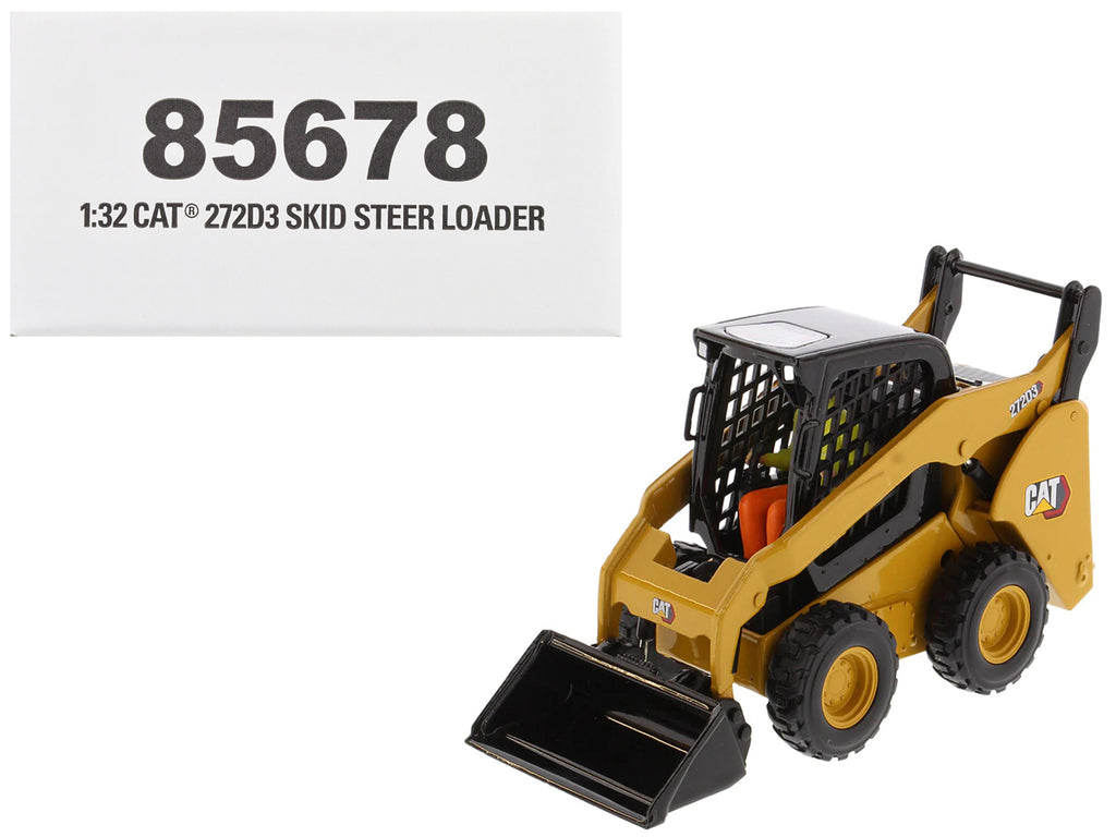 CAT Caterpillar 272D3 Skid Steer Loader with Operator Yellow 'High Line' Series 1/32 Diecast Model by Diecast Masters