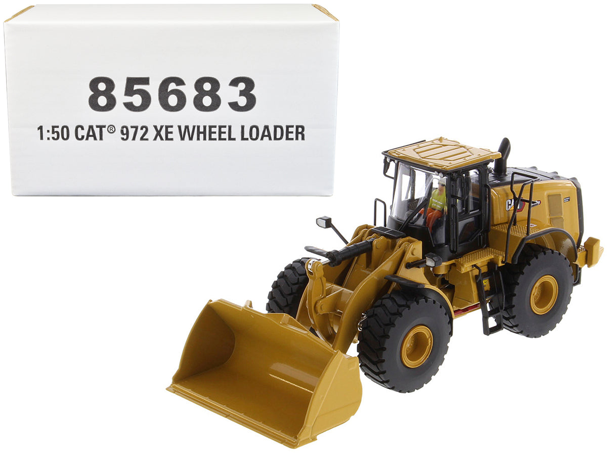 CAT Caterpillar 972 XE Wheel Loader Yellow with Operator 'High Line Series' 1/50 Diecast Model by Diecast Masters