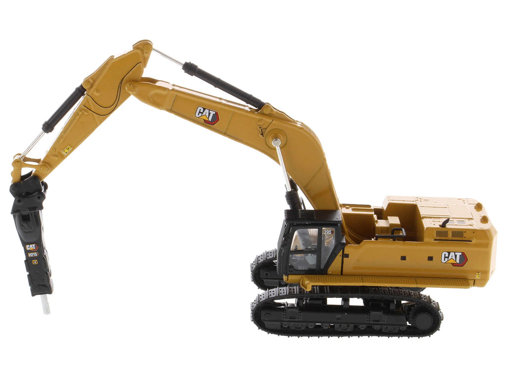 CAT Caterpillar 395 Next-Generation Hydraulic Excavator (General Purpose Version) Yellow with Additional Tools 'High Line Series' 1/87 (HO) Diecast Model by Diecast Masters